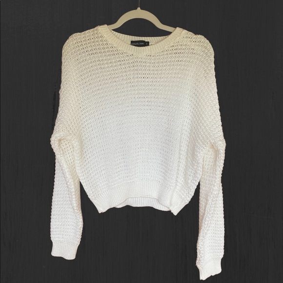 PrettyLittleThing Knit White Sweater - Picture 1 of 6